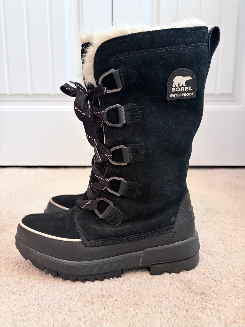 Sorel Tivoli IV Womens Size 8 Black Classic Outdoor Suede Waterproof Tall Boots